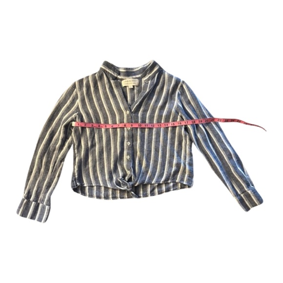 Cloth & Stone Anthropologie denim striped blouse small - Picture 2 of 6
